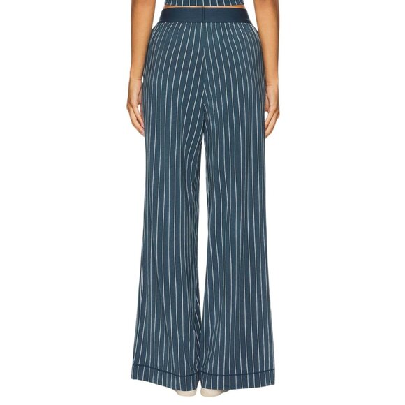 WeWoreWhat Wide Leg Pants in Navy & Cream Small New Womens Wide Leg - Picture 3 of 9